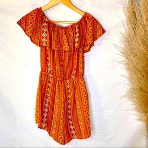 Orange BOHO romper